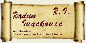 Radun Ivačković vizit kartica